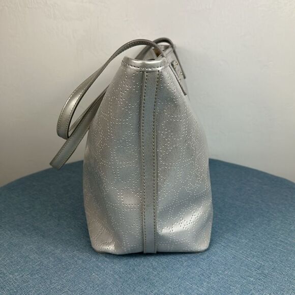 Kate Spade Small Harmony Metallic Tote Bag With Silver Hearts - Picture 4 of 13